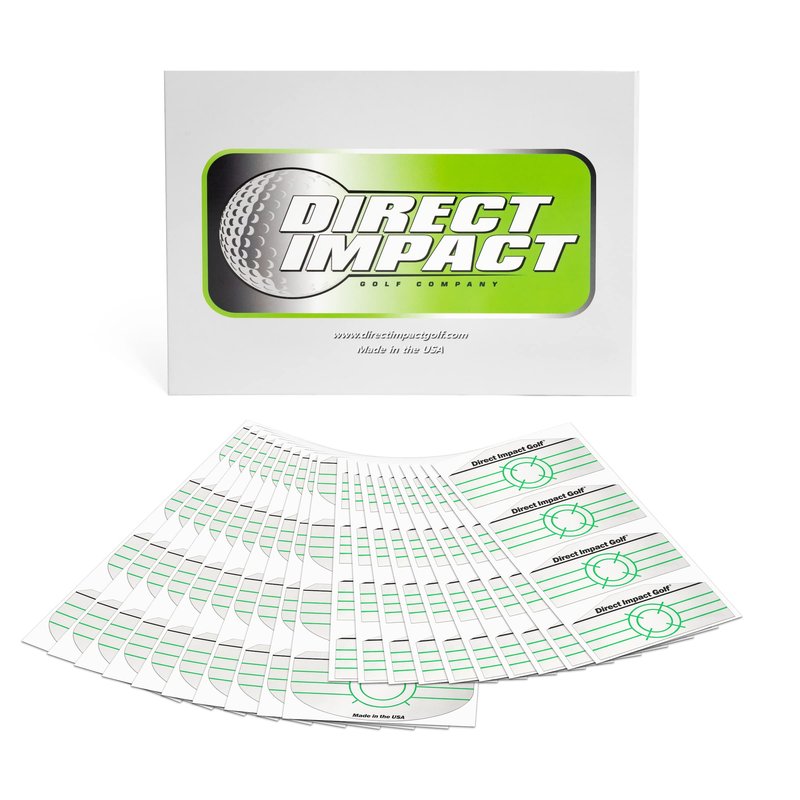 Ultra-Thin Golf Impact Tape by Direct Impact Golf: Combo Pack (100 Driver+100 Iron) Ultra-Thin Golf Impact Tape Labels for Accurate Swing Analysis and Shot Feedback