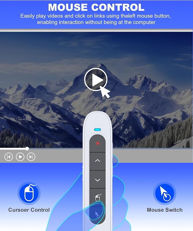 Air Mouse Clicker for Presentation Rechargeable Presenter Clicker Remote for