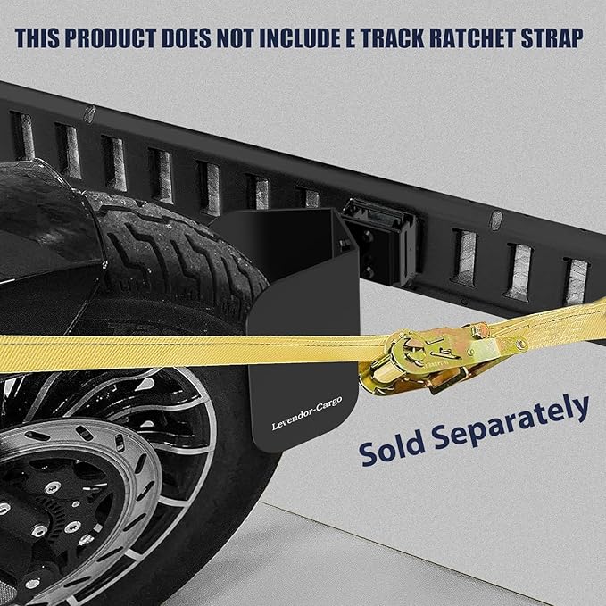 2Pcs E Track Wheel Chock for Motorcycle,Durable Quality E Track Motorcycle Wheel Chock, Etrack Motorcycle Wheel Chock Fit Tires Up to 2" to 6" Wide,(Black)