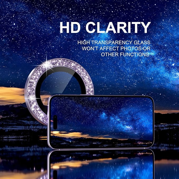 Choiche Compatible for iPhone 17 Camera Lens Protector Bling, 9H Tempered Glass