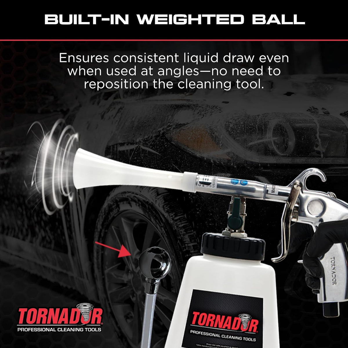 Tornador CT-500 Siphon Tube with Weighted Ball | Fits Z-010, Z-020, & Z-030 Tools | Multi-Angle Cleaning | Reliable Liquid Transfer | Durable Replacement for Car Detailing Pros