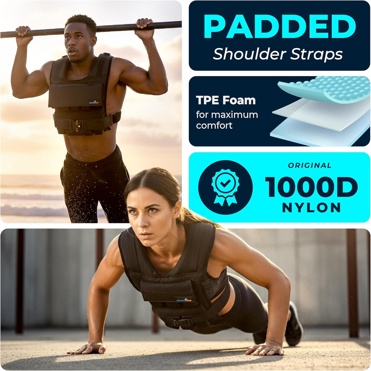Skiennix Adjustable Weighted Vest - Enhance Fitness & Strength Training for Men and Women | Perfect for Running & Cross Training