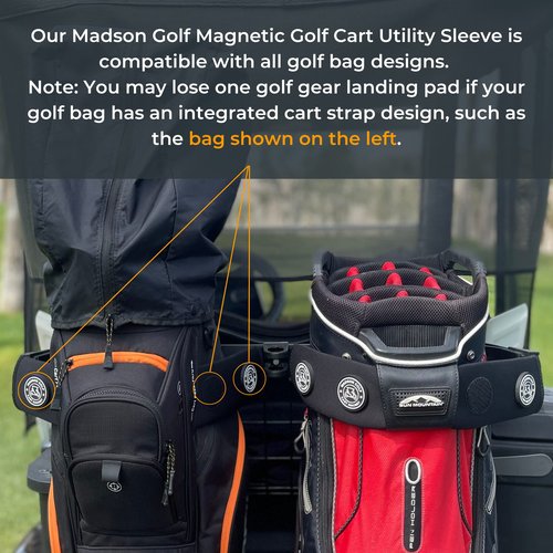 Magnetic Golf Cart Sleeve Utility Strap - Securely Attach Your Lightweight Golf Accessories to Your Cart with Powerful Magnets and Durable Design, Golfer Accessories, Golf cart Accessories (Black)