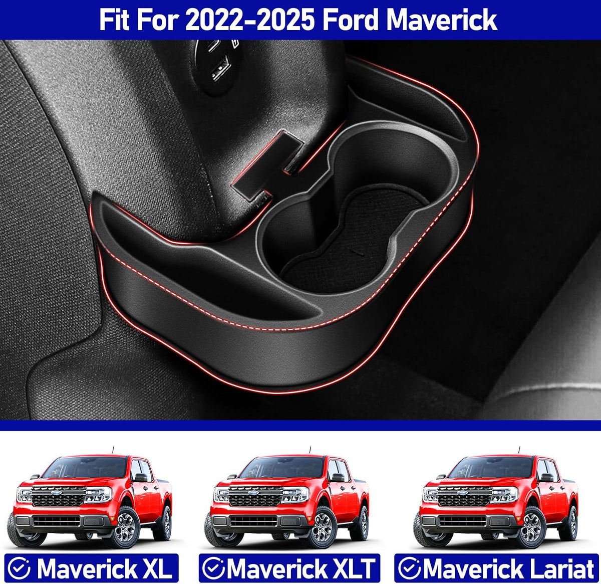 Rear Cup Holder for Ford Maverick 2025 2024 2023 2022,Upgraded Rear Dual Drink Holder Storage Organizer for Maverick Interior Accessories,Removable Back Seat Insert Expander Water Bottle Holder