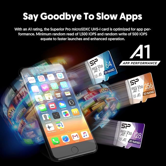 Silicon Power 256GB Micro SD Card U3 SDXC Up to 100MB/s High Speed Memory Card