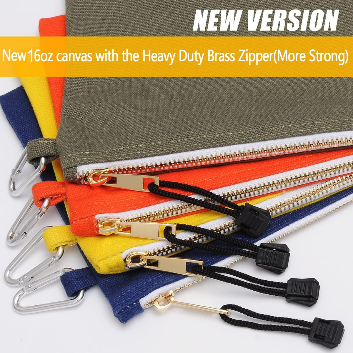 FunOwlet Utility Canvas Zipper Tool Bag, 4 Pack