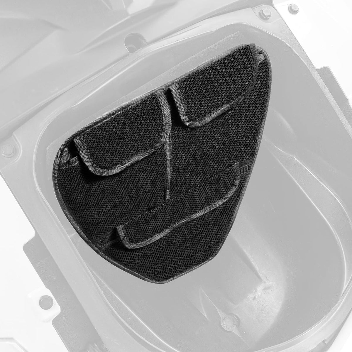 Side Trunk Lid Organizer Fit for Can Am Spyder F3 F3S F3T F3L 2015-2025 Removable 3 Mesh Pocket Luggage Saddle Bag (Black)