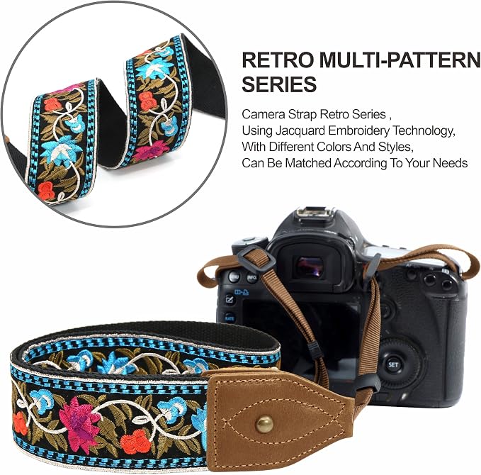 Padwa Lifestyle 2" Wide Classic Crazy Horse Art Cowhide Head Cotton Camera