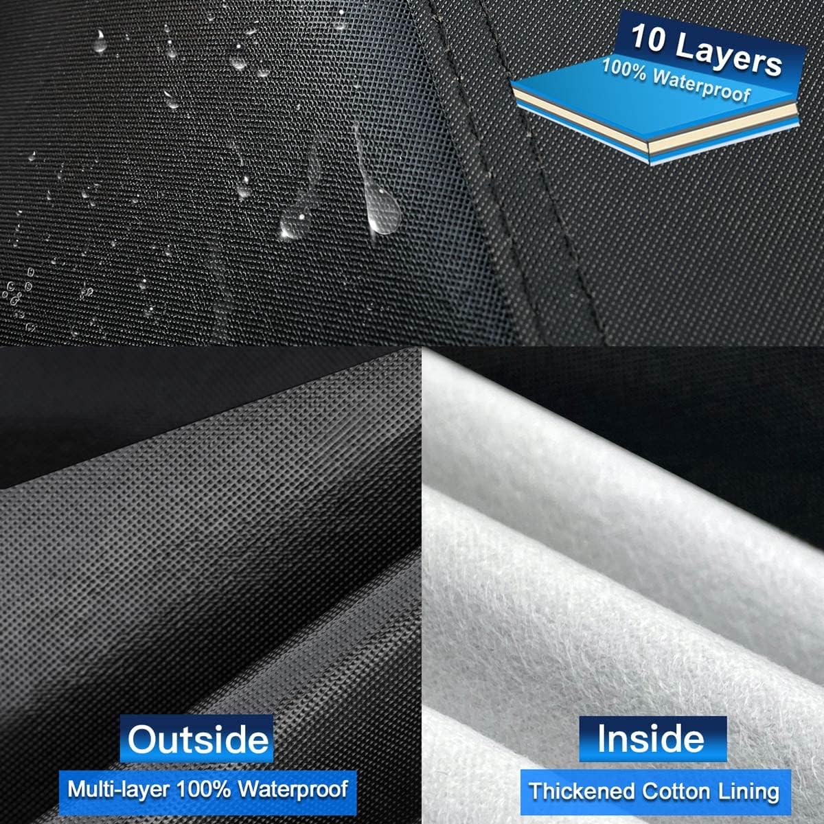 10 Layers Truck Cover Waterproof All Weather. Pickup Truck Cover Rain UV Protection. Length: Up to 210 inches, Universal Fit Most Regular Cab Short Box Ford F100 Chevy C10 S10 Ram 150 250.