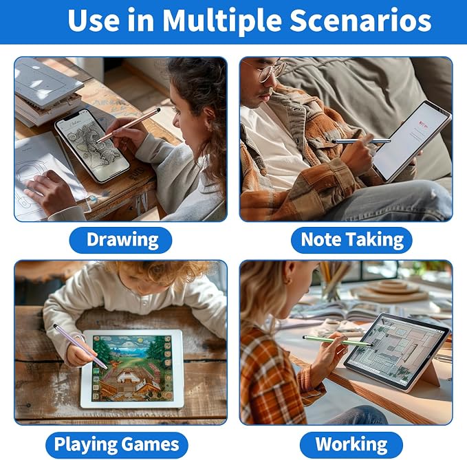 Stylus Pen for Touchscreen, 2-in-1 High Sensitivity & Accuracy | Rubber tip