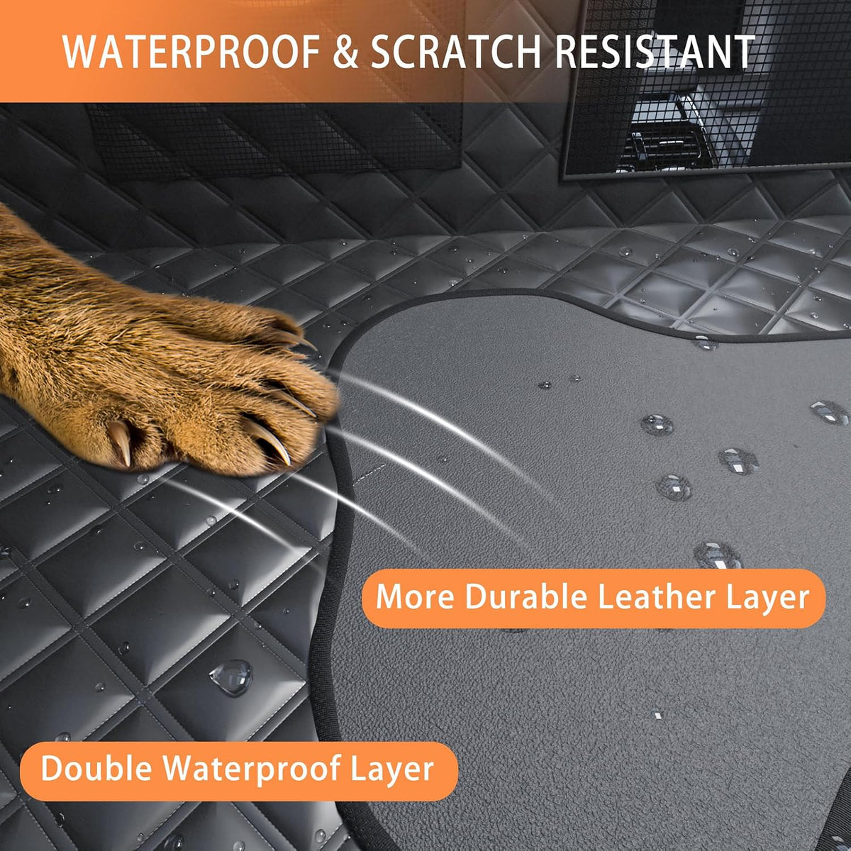 Truck Dog Seat Cover Back Seat Protector, Large Space Backseat Extender with Soft Inflatable Cushion Comfortable Dog Hammock, Waterproof Dogs Bed Rear Travel Accessories for Truck