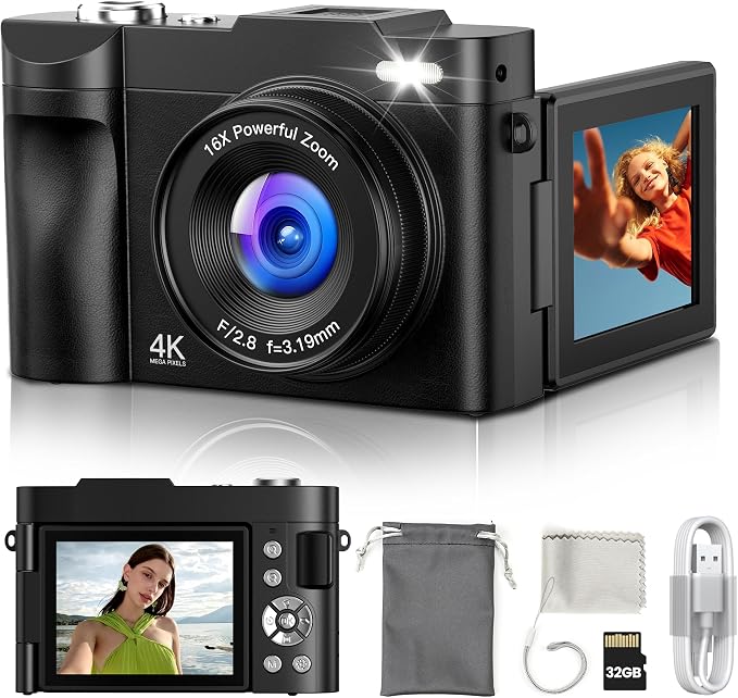 Digital Camera 4K for Photography Vlogging: 50MP Cameras for Video