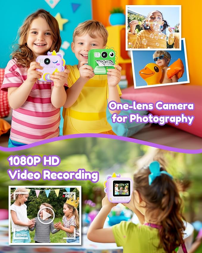 KOKODI Kids Camera Instant Print, Toddler Cameras Christmas Birthday Gifts