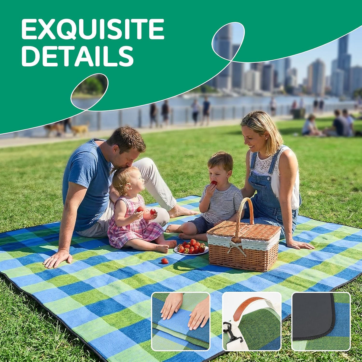 RYCHIC Waterproof Beach Blanket Picnic Outdoor Camping Mat Rug Oversized Extra Large Foldable Sandproof Sand Free Big XL Giant Towel Hawaii Honeymoon Essentials Women Summer Must Have Vacation Gift