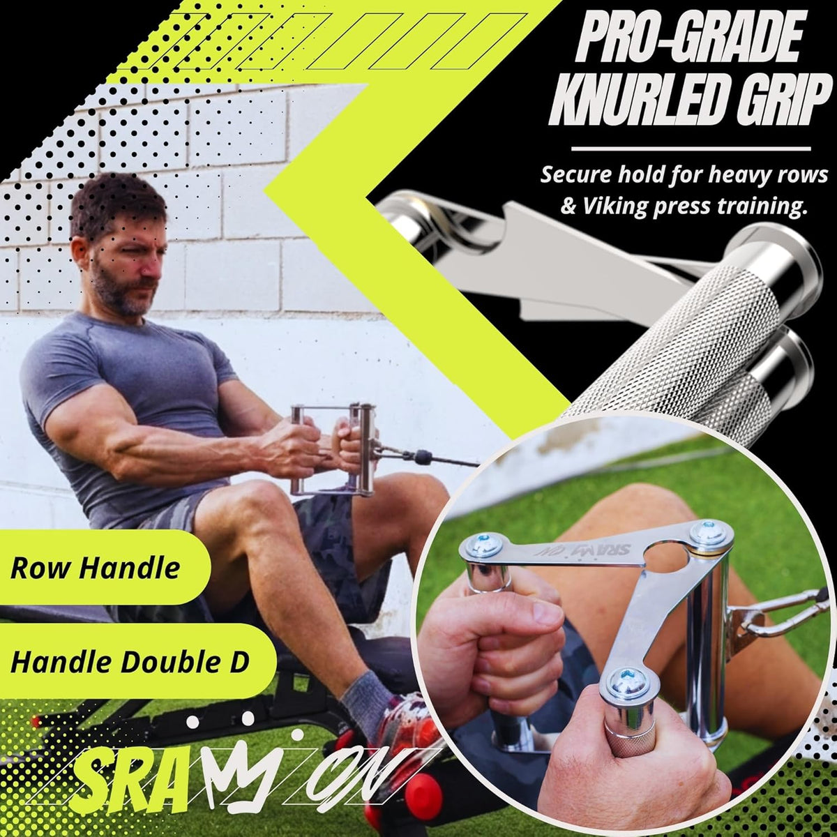 V Bar Attachment | Landmine Handle for Barbell - Durable Steel with Electroplating | USA Patented