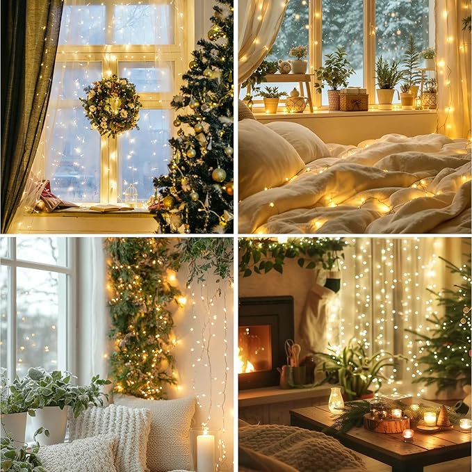 Dailyart Fairy Lights Plug in, 2000 Led Twinkle String Light with Remote 130Ft Waterproof 8 Modes Warm Cluster Lights with Timer for Bedroom Wreath Window Wedding Christmas Tree Decoration,Gold Wire