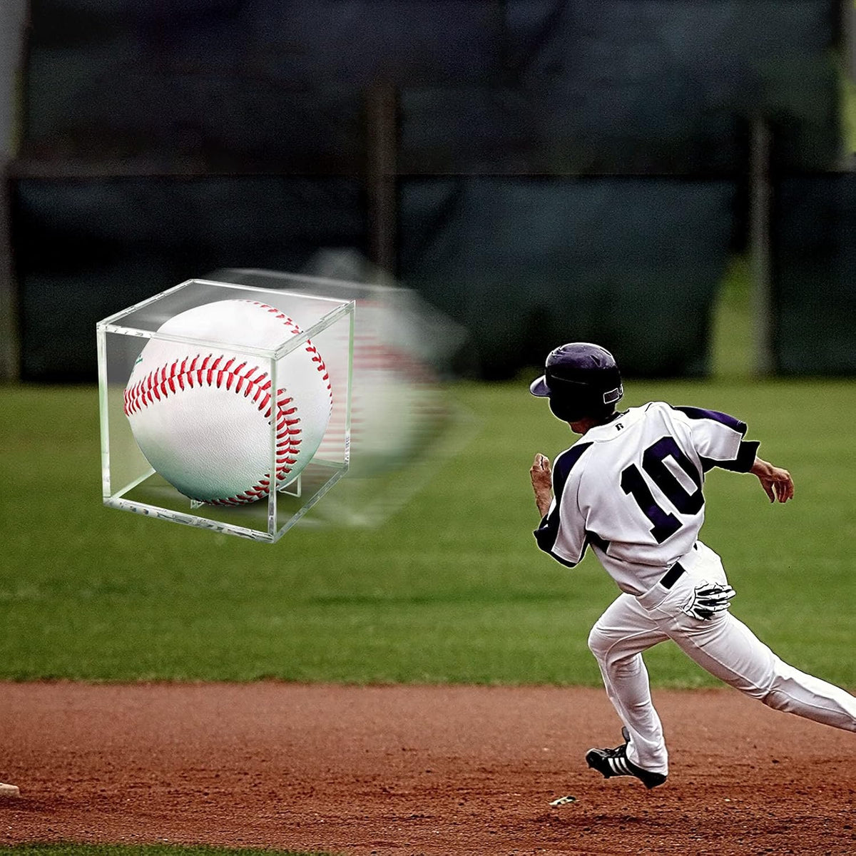 Skiennix Baseball Display Case - UV Protected Acrylic Holder for Official Size Baseballs - 4 Pack