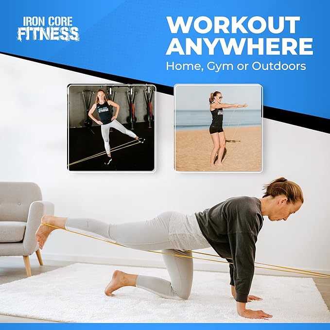 Pull Up Assistance Resistance Bands - Long Loop Power Bands for Men and Women - Strength Power Flexibility Training at Home & Gym - Ebooks & Workout Chart Included by Iron Core Fitness
