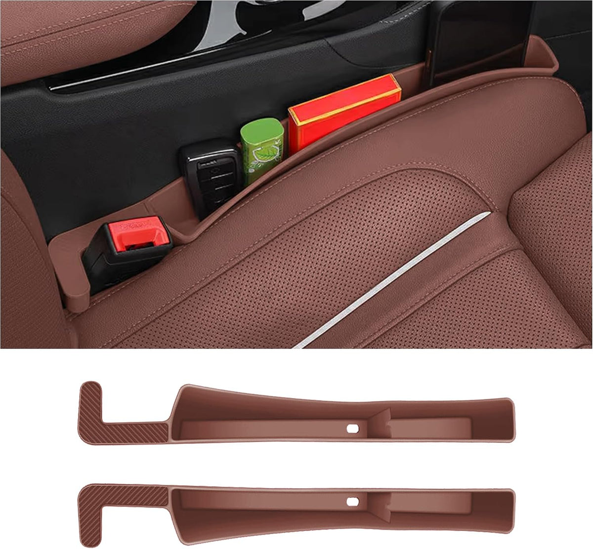 2PCS Universal Car Seat Gap Filler,2 in 1 Seat Storage Organizer