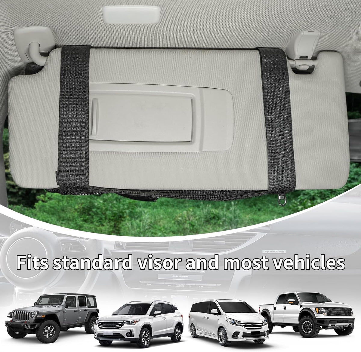 Car Visor Organizer with Coin Pouch for for Cars, SUVs & Trucks