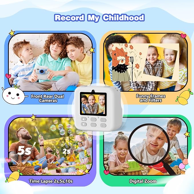 masterbee Kid Camera Instant Print Photo, Birthday Gifts