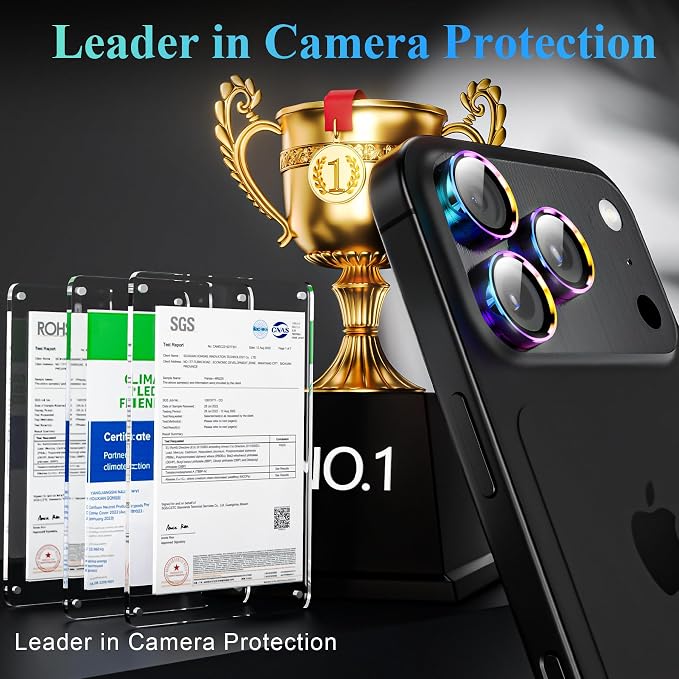 YWXTW Camera Lens Protector for iPhone 17 Pro/iPhone 17 Pro Max, Tempered Glass