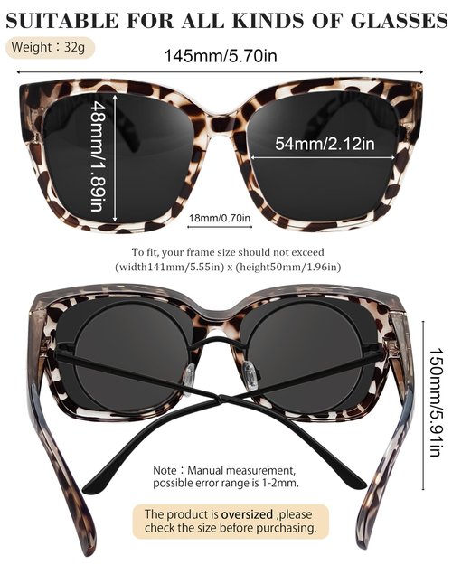 MAIVARDAY Women's Polarized Over the Glasses Sunglasses UV400 Protection TR90 Flexible Frame Wraparound Sport Style for Outdoor Activities