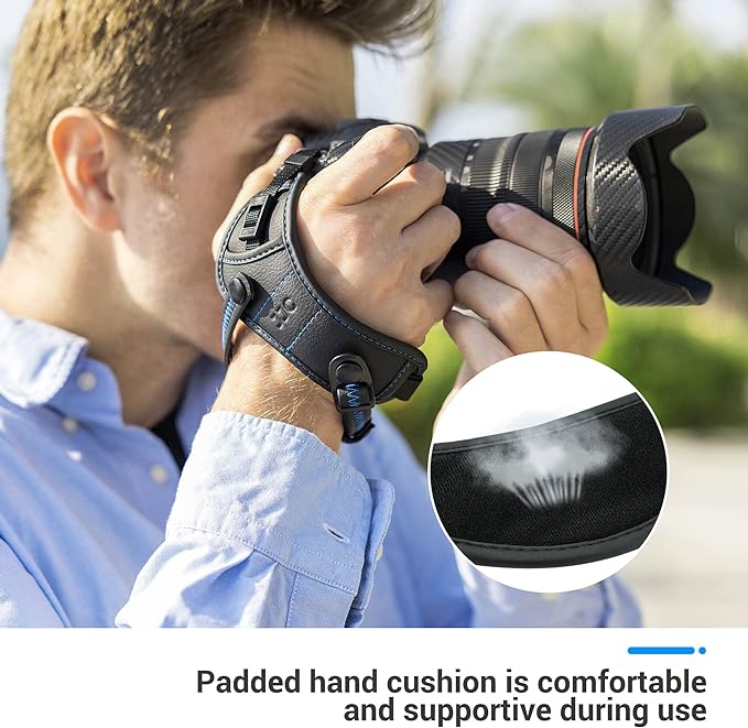 JJC Deluxe Microfiber Camera Hand Strap, Secure Padded Camera Holder Wrist Strap