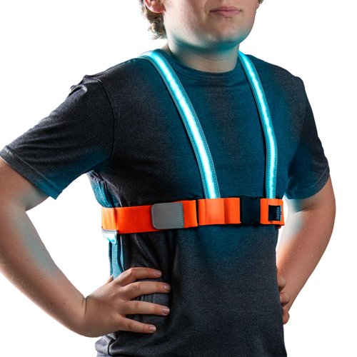 noxgear TracerJr - Child Illuminated and Reflective Safety Vest - Durable, Weatherproof and Highly Adjustable - Rechargeable, 12 Hour Battery Life for Biking, Playing or Any Outdoor Adventure (Small)
