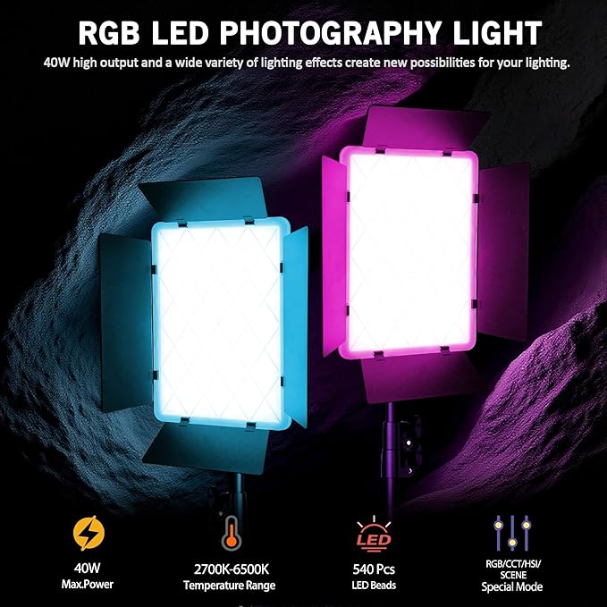 NiceVeedi 40W RGB Photography Lighting