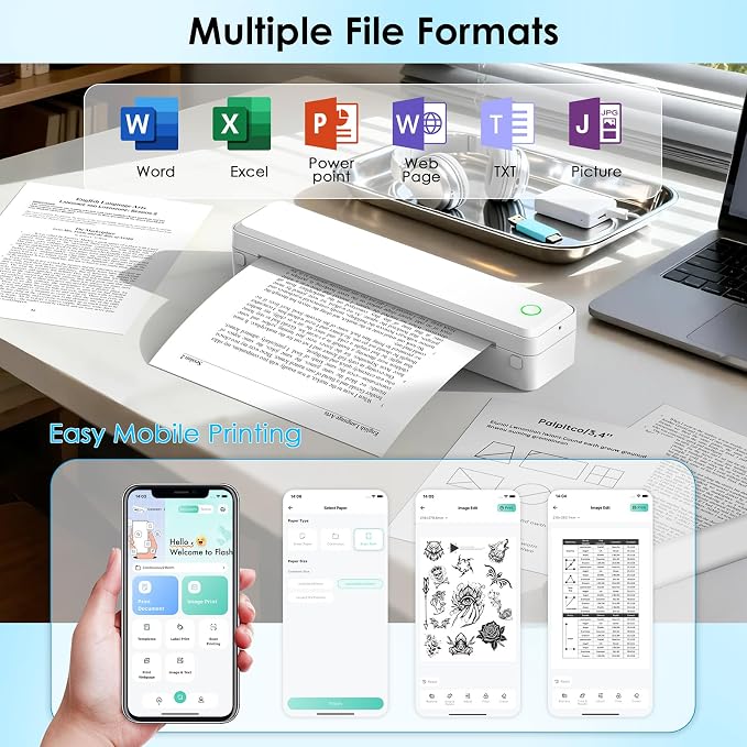 KNAON Bluetooth Thermal Printer, Portable Printer Wireless