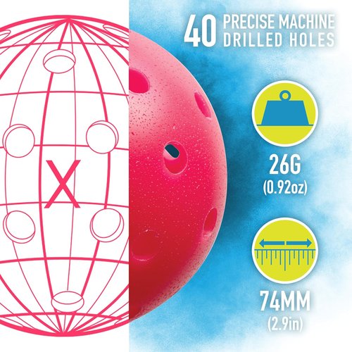 Franklin Sports X-40 Outdoor Pickleballs - Official USA Pickleball Ball | Regulation Size for APP Tour & US Open