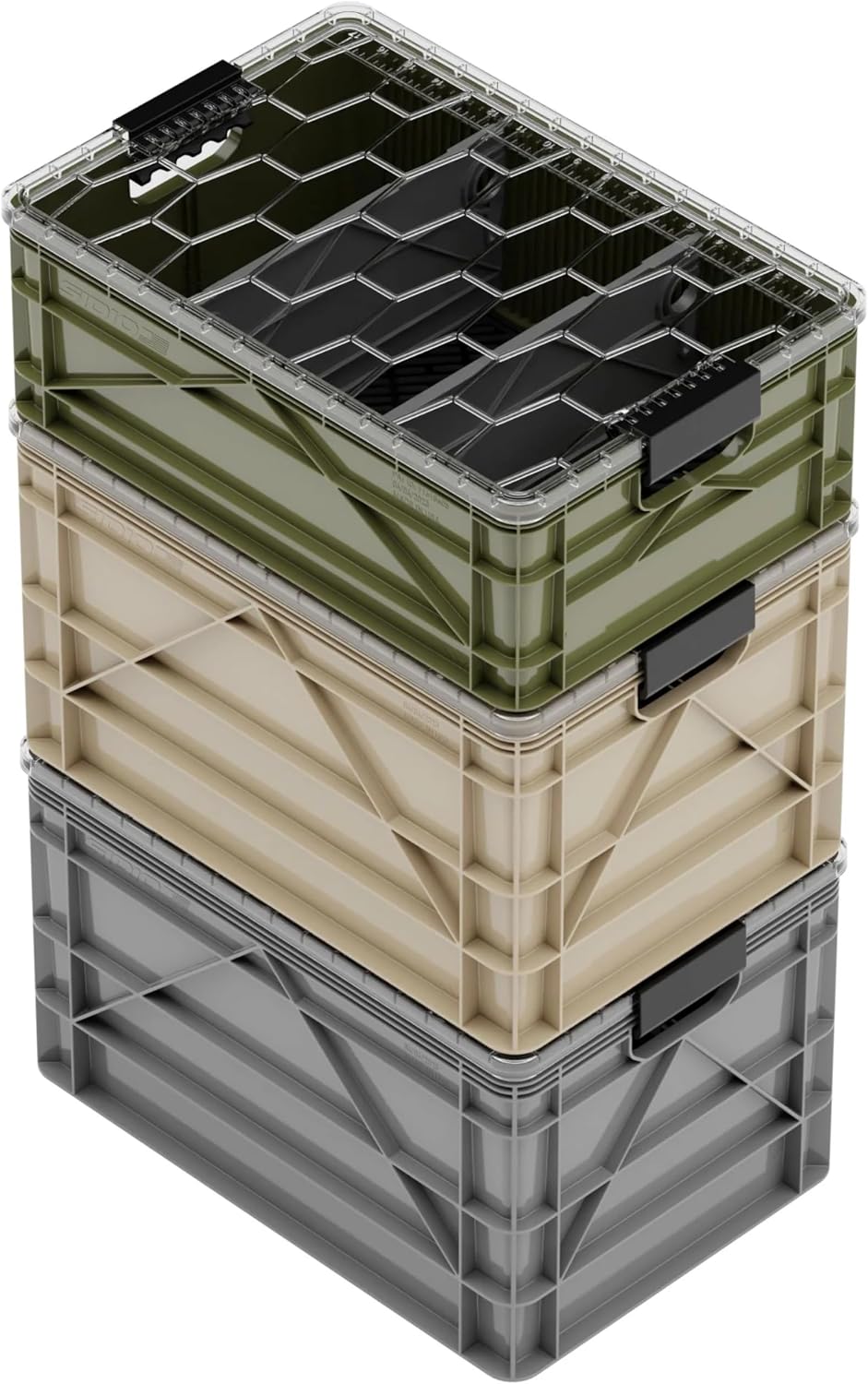 SIDIO Pro Pack, HD Stackable Storage Bins with Lids & Dividers