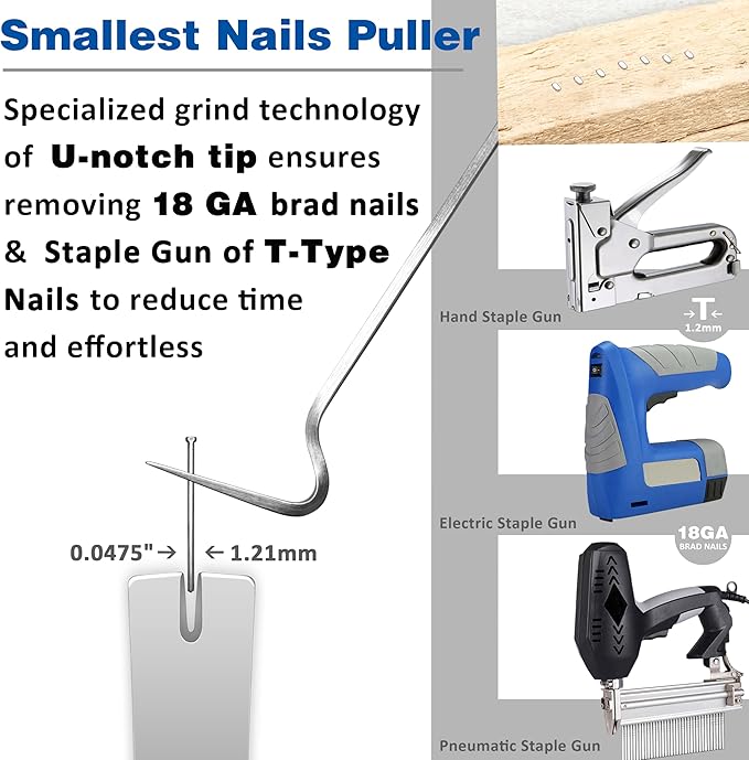 CHILI Tools 7/8" Wide Mini Pry Bar With Flat End + CHILI Tools 5 IN 1 Paint Scraper With Wooden Handle Hammer End (Paint Scraper & Mini Pry Bar)