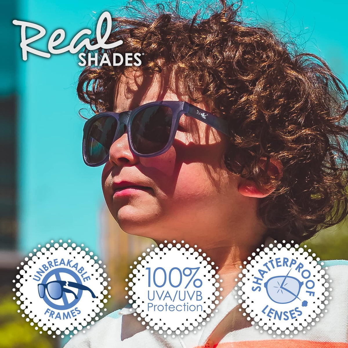 Real Kids Shades - Switch Sunglasses for Kids | 100% UVA/UVB Protection, Light Blue/Purple