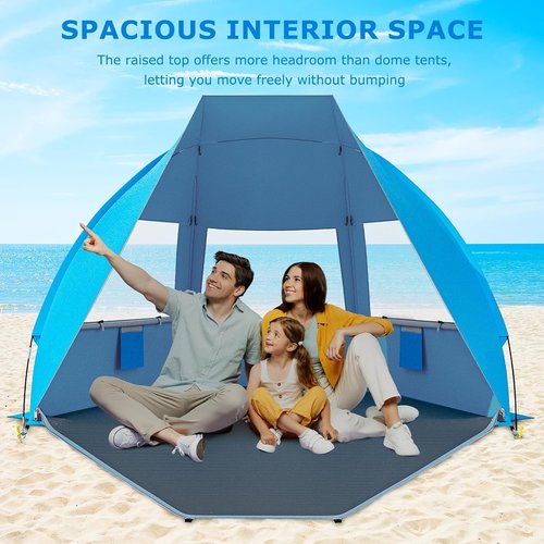 Gorich Portable Beach Tent - Lightweight UV Protection Sun Shelter for 3-7 People | Easy Setup & Windproof