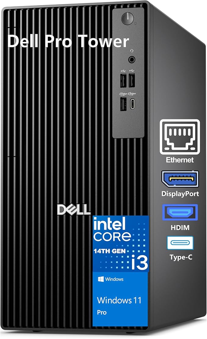 Dell Desktop Computers 32GB DDR5 RAM, 1TB PCIe SSD, 14th Gen Intel CPU | i3-14100 (4 cores, 8 threads up to 4.7GHz)for Home and Business, DisplayPort, HDMI, Support Dual Monitor, Windows 11 Pro