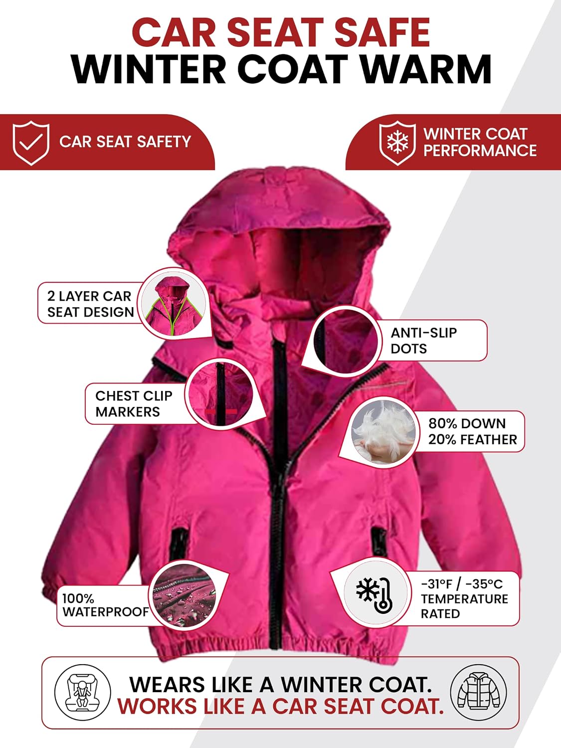 ONE KID Car Seat Coat | The Road Coat Arctic, Years 2-10