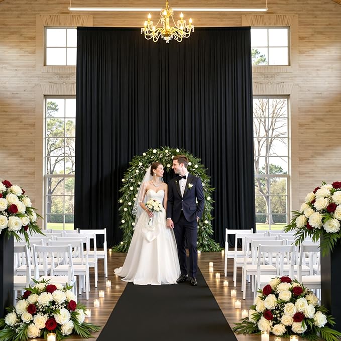 20ft x 15ft Black Backdrop Curtains