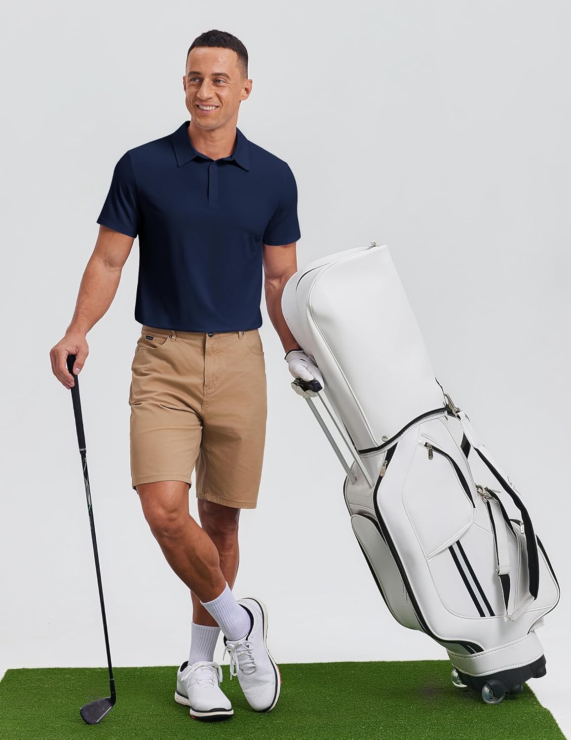 PINSPARK Men's Polo Shirt - Performance Moisture-Wicking Golf Shirt with UPF 50 Protection | Quick-Dry Casual Collared Design