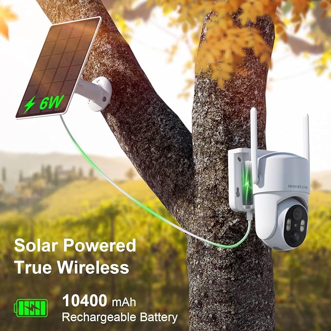 HOSAFE.COM 4G LTE Cellular Security Camera No Internet Needed, 2K Solar No WiFi