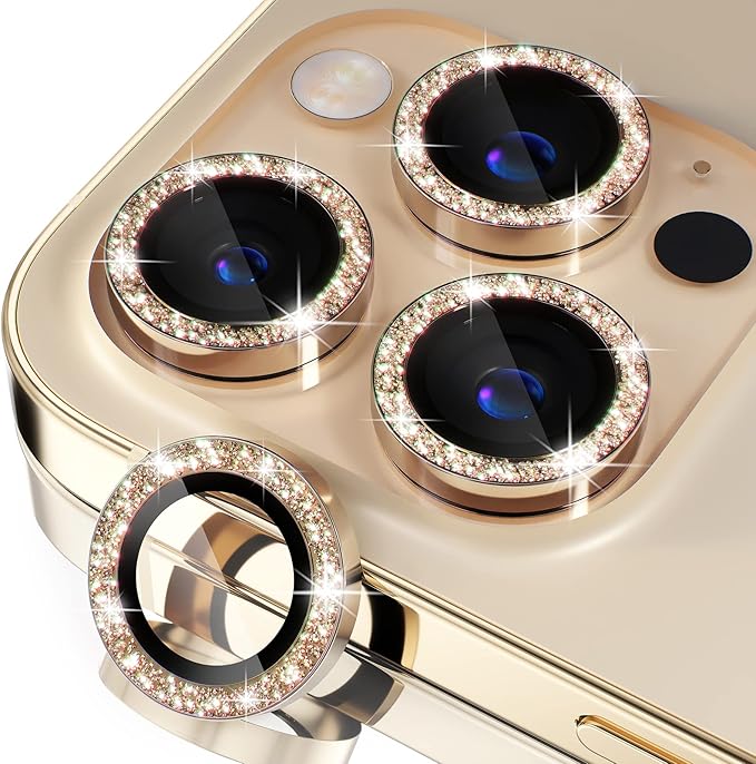 Misea for iPhone 14 Pro/iPhone 14 Pro Max Camera Lens Protector Bling, 9H