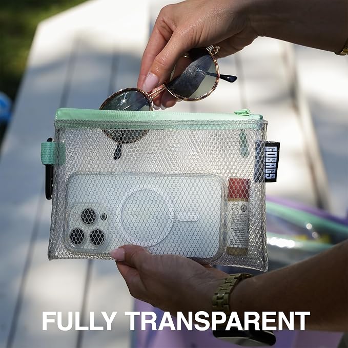 GOBAGS Air Production Multi‑Size Clear Zipper Pouch – Cable Organizer & Travel