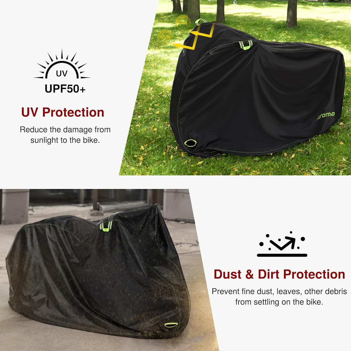 Puroma Bike Cover - 210D Waterproof Outdoor Storage for 1-3 Bikes | UV, Dust & Wind Proof with Lock Hole