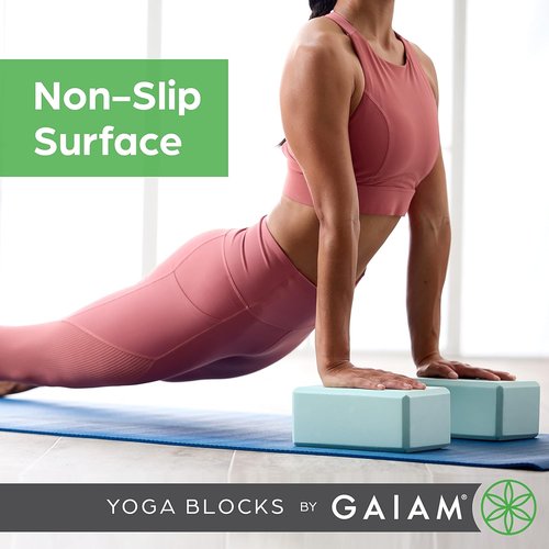 Gaiam Yoga Block - Supportive Latex-Free EVA Foam - Soft Non-Slip Surface for Yoga & Pilates