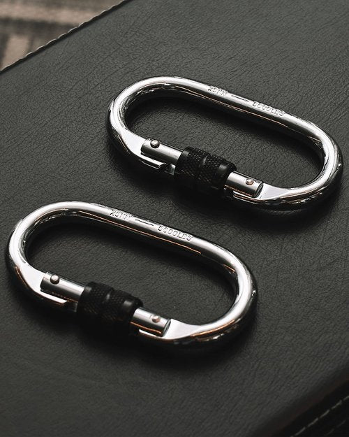 Locking Carabiner - 4.3 Inch Heavy Duty Carabiners - Large Carabiner for Hammocks, Rigging, Gym, Yoga - Oval 25 KN Extra Strong Carabiners