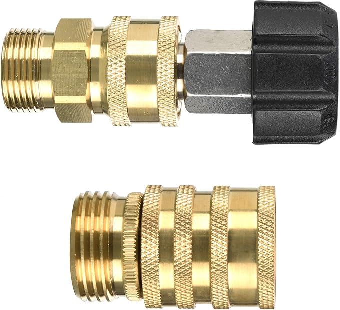 Tool Daily Pressure Washer Adapter Set, M22 14mm to 3/8" Quick Connect Kit for Power Washer, 3/4 Inch to 1/2" Quick Disconnect, 8 Pack
