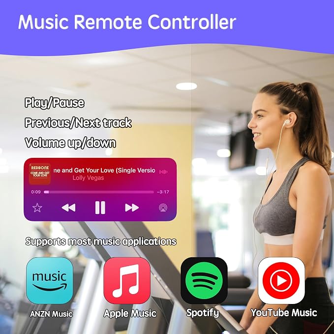 NOVZIX TikTok Scrolling Ring Microphone Remote Control, Fingertip Wireless