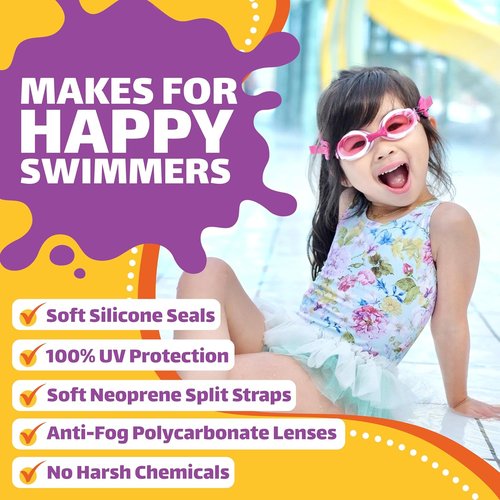 Frogglez Anti-Fog Kids Swimming Goggles - Pain-Free Strap for Ages 3-10 | Comfortable Fit