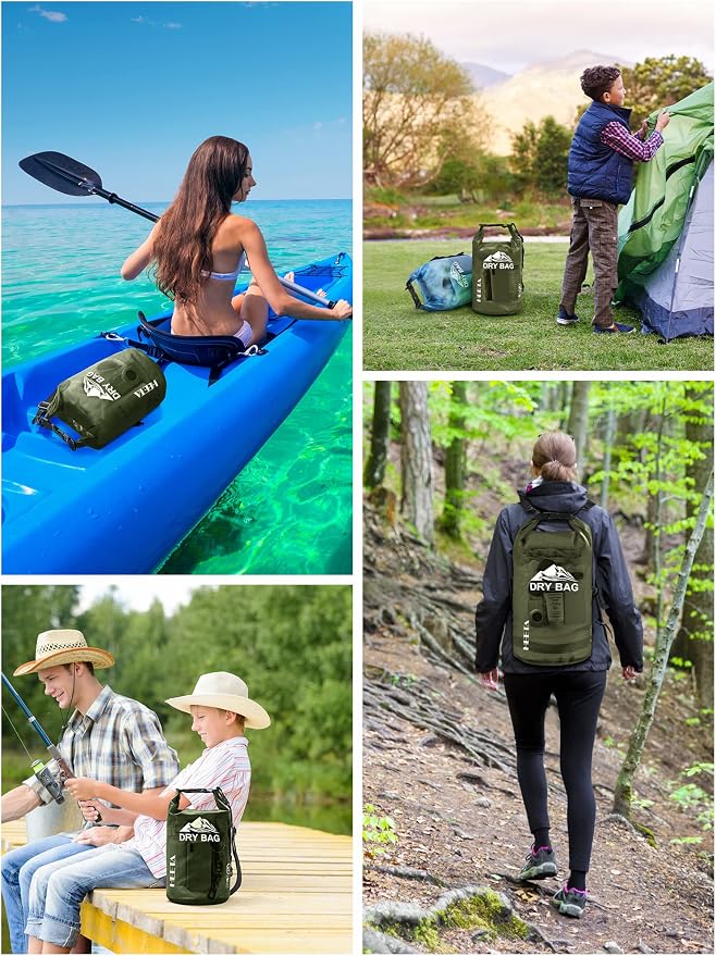 HEETA Dry Bag Waterproof for Women Men, 5L/10L/20L/30L/40L Roll Top Lightweight